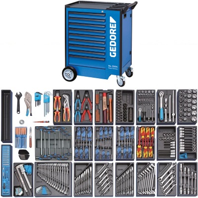 Gedore 1500 ES-03 2004 0810 Tool assortment with tool trolley, 325 pieces