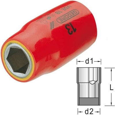 Gedore VDE 19 10 VDE Socket 1/2" 10 mm