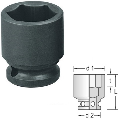 Gedore K 19 10 Impact socket 1/2" hex 10 mm