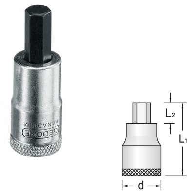 Gedore IN 30 4 Screwdriver bit socket 3/8" 4 mm