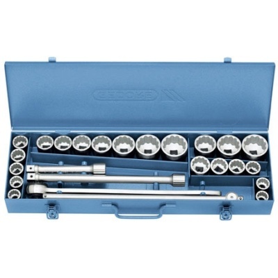 Gedore D 32 EMAU-2 Socket set 3/4" 25 pieces UD-profile mm + inch