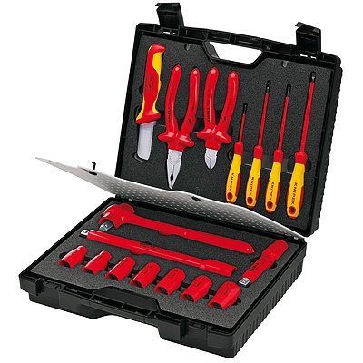 Knipex 98 99 11 Compact Tool Case 17 parts with insulated tools for works on electrical installations