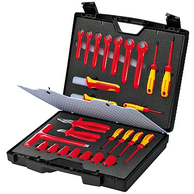 Knipex 98 99 12 Standard Tool Case 26 parts with insulated tools for works on electrical installations