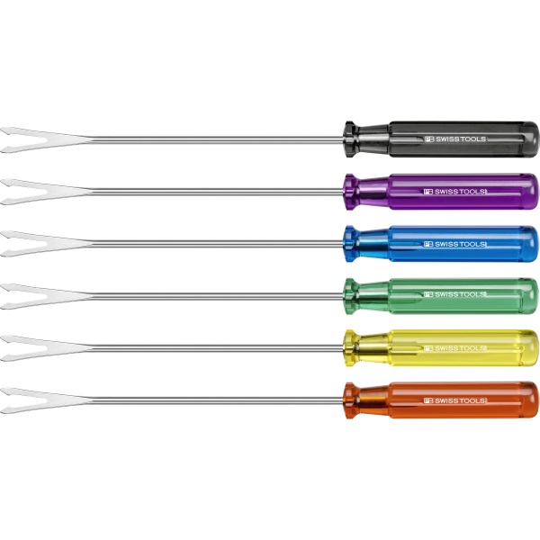 PB Swiss Tools 4041.SET Meat fondue fork set with Classic handle in 6 different colours