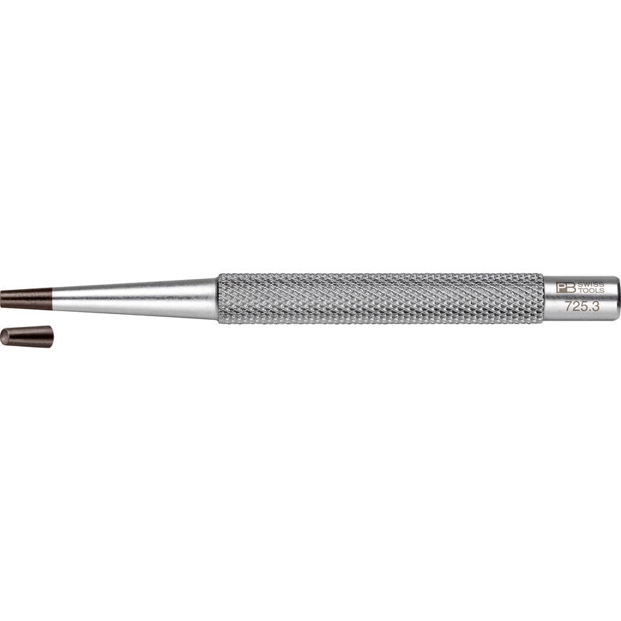 PB Swiss Tools 725.3 Nail set, concave tip, knurled, 3 mm