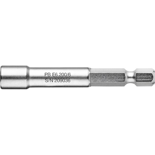 PB Swiss Tools E6.200/6 Socket wrench bit, 60 mm long, size 6 mm