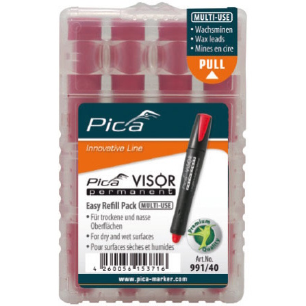 Pica 991/40 VISOR permanent Refill Leads Red
